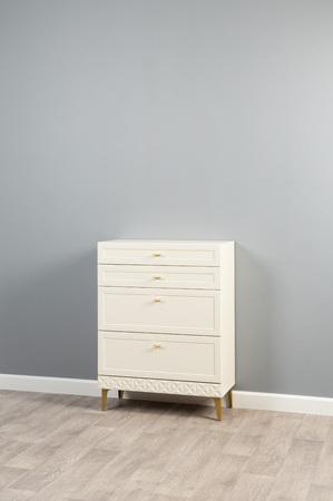 Гостиная Марион композиция 1 слоновая кость С341 PE, слоновая кость 6898 ПВХ, белый PE шагрень (собирается на любую сторону)