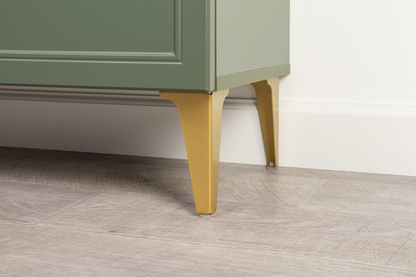 Шкаф-витрина Марион 16.397.01 дымчатый зеленый K521, олива шагрень AG 1050 ПВХ (собирается на любую сторону)