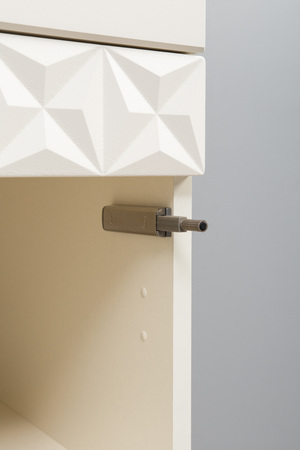 Гостиная Марион композиция 1 слоновая кость С341 PE, слоновая кость 6898 ПВХ, белый PE шагрень (собирается на любую сторону)