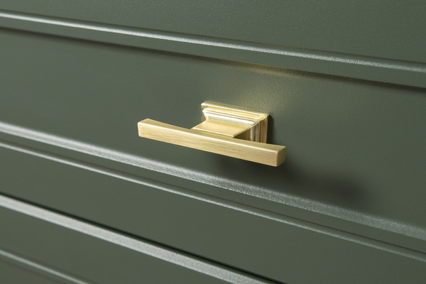 Тумба прикроватная Марион 16.14 дымчатый зеленый K521, олива шагрень AG 1050 ПВХ, белый PE шагрень