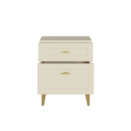 Тумба прикроватная Марион 16.14 слоновая кость С341 PE, слоновая кость 6898 ПВХ, белый PE шагрень