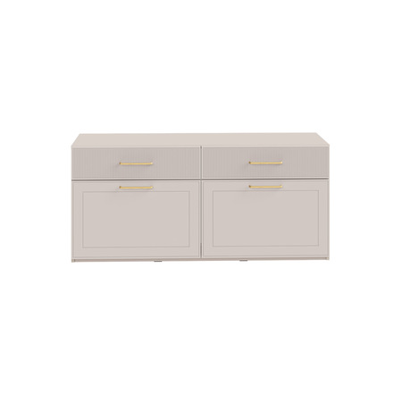 Тумба под ТВ Ричфорд 16.61 кашемир 5981 BS, моно керамика D166-2 ПВХ, белый PE шагрень